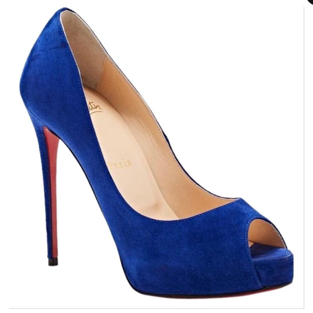 RARE♦️Christian Louboutin Powder Blue Peep Toe